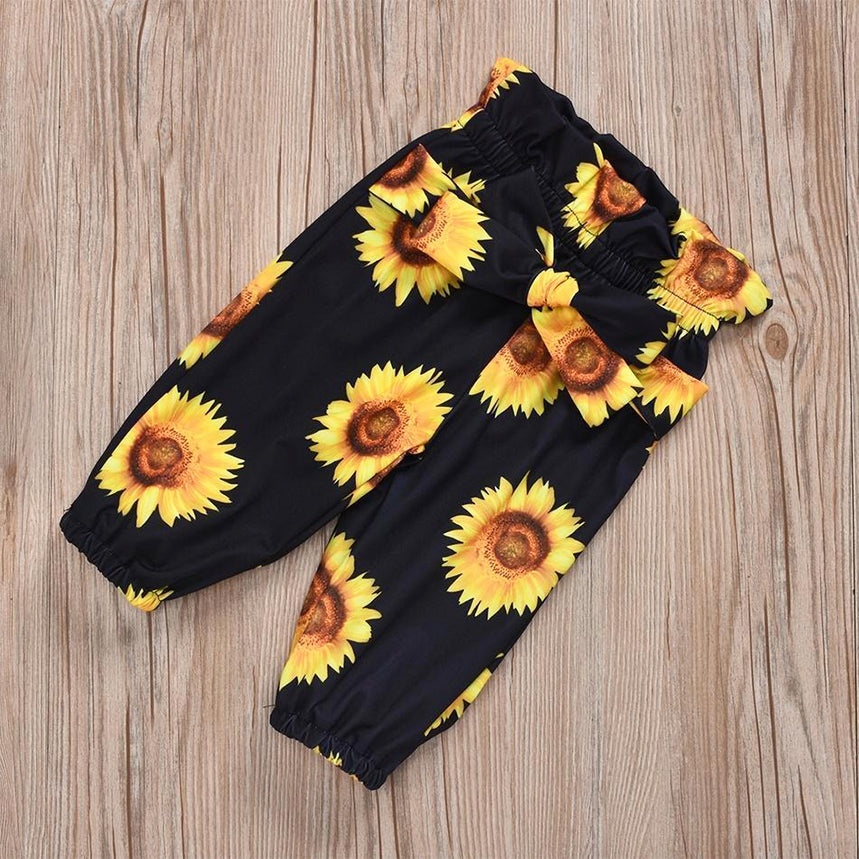 3PCS Sunflower Printed Baby Set