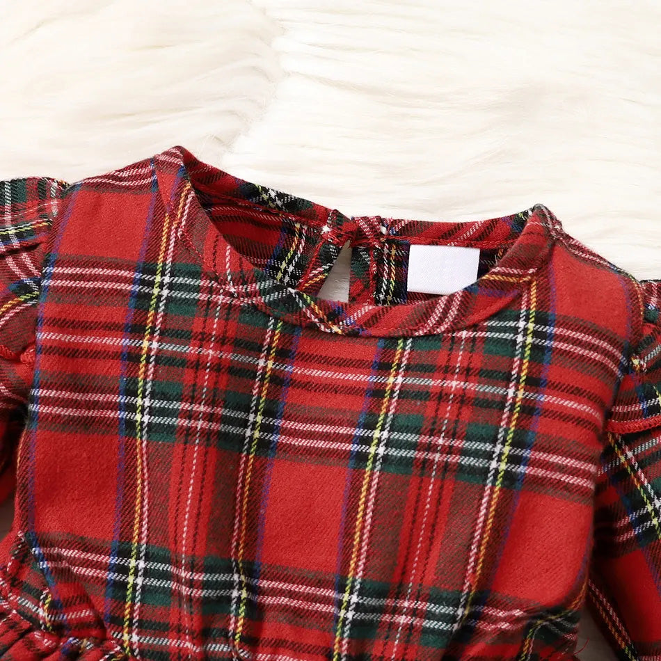 3PCS Plaid Printed Baby Denim Set