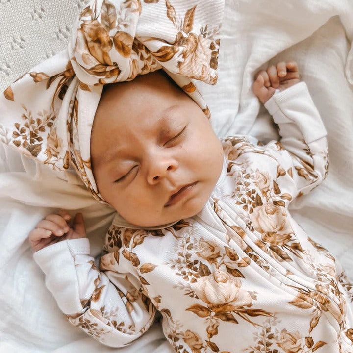 2PCS Lovely Floral Printed Baby Long Sleeve Jumpsuit