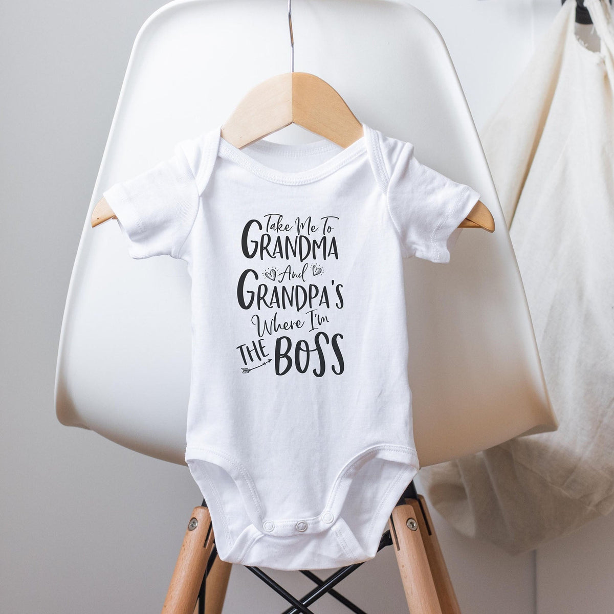 Take Me To Grandma And Grandpa's Where Letter Printed Baby Romper