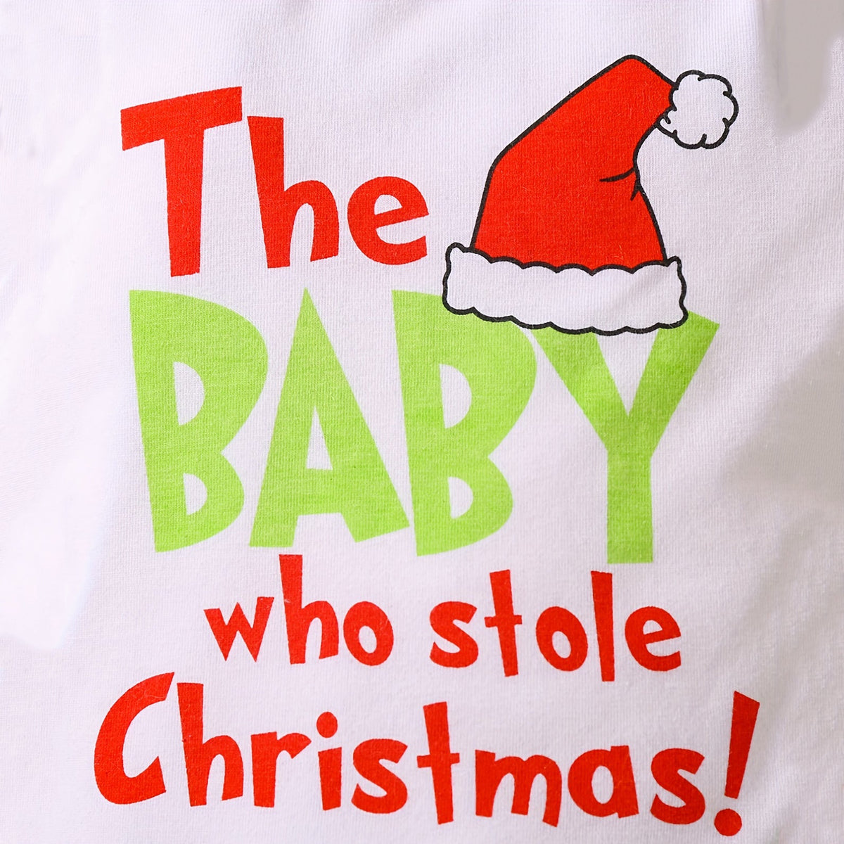 2PCS Adorable Christmas Letter Printed Fuzzy Baby Set