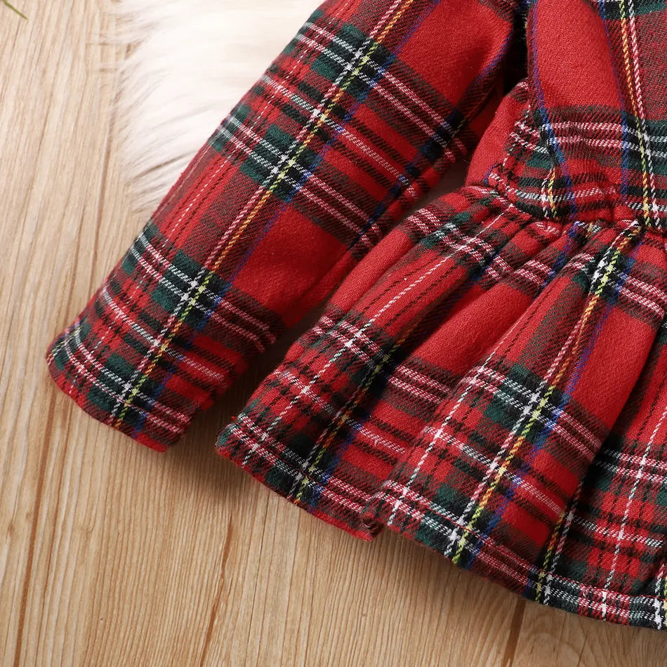 3PCS Plaid Printed Baby Denim Set