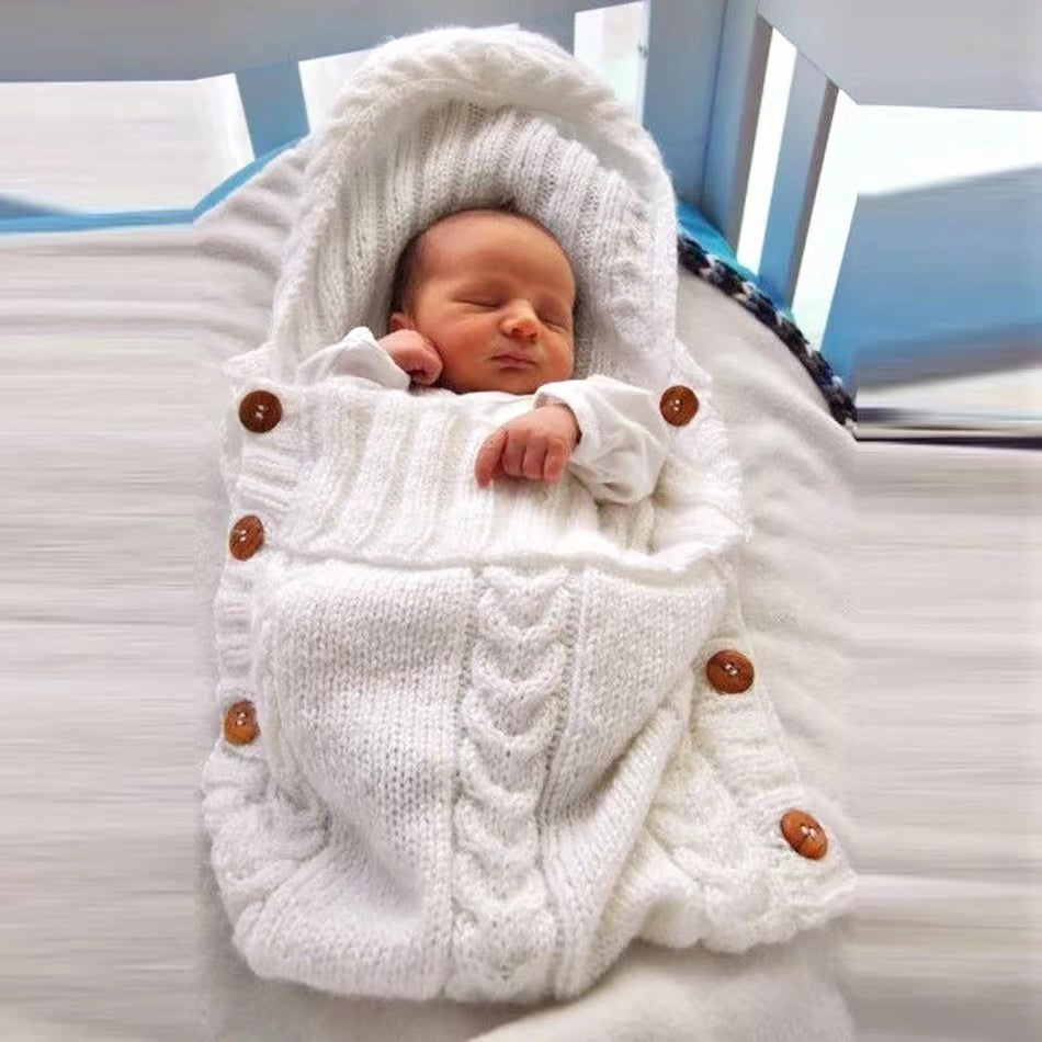 Newborn Baby Wrap Swaddle Blanket Knit Sleeping Bag