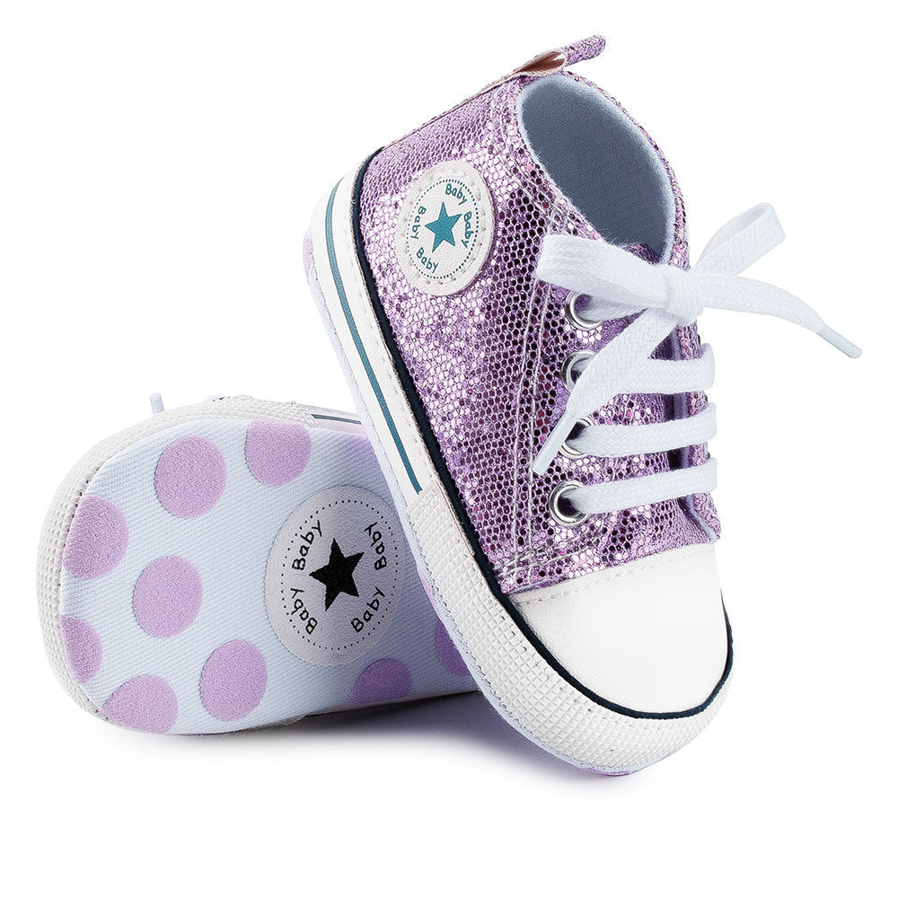 Lovely Allover Sequins Non-Slip Baby Shoes