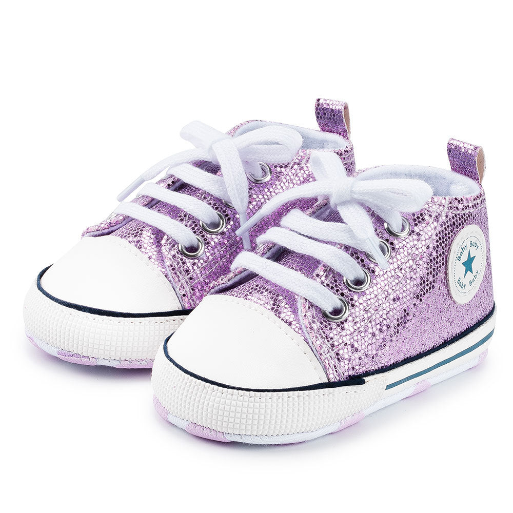 Lovely Allover Sequins Non-Slip Baby Shoes