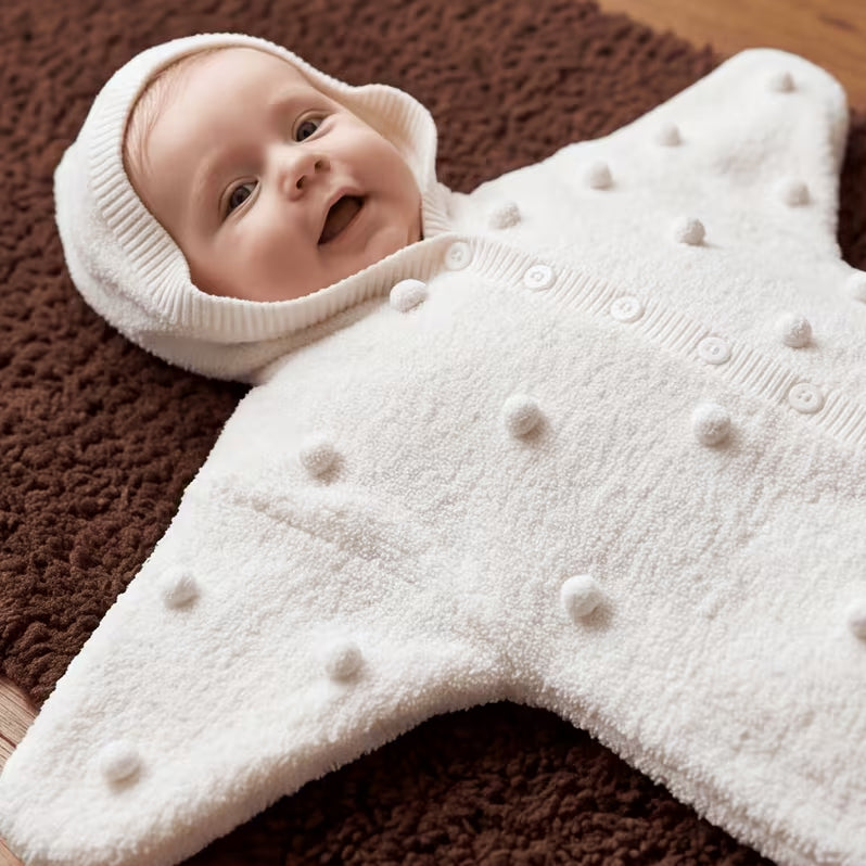 Sweet Starfish Long Sleeve Baby Hooded Knit Jumpsuit