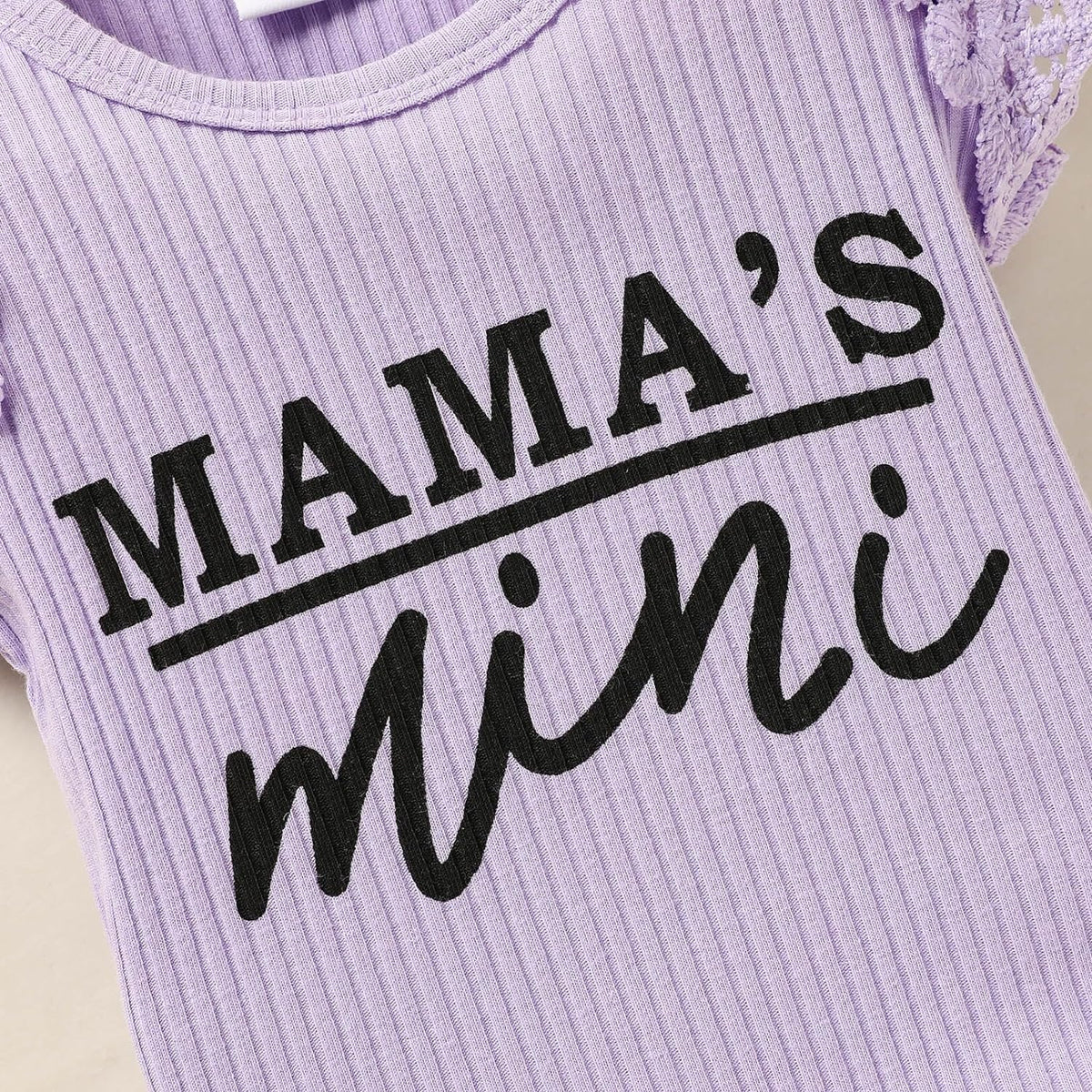 3PCS Mama's Mini Letter Printed Floral Baby Set