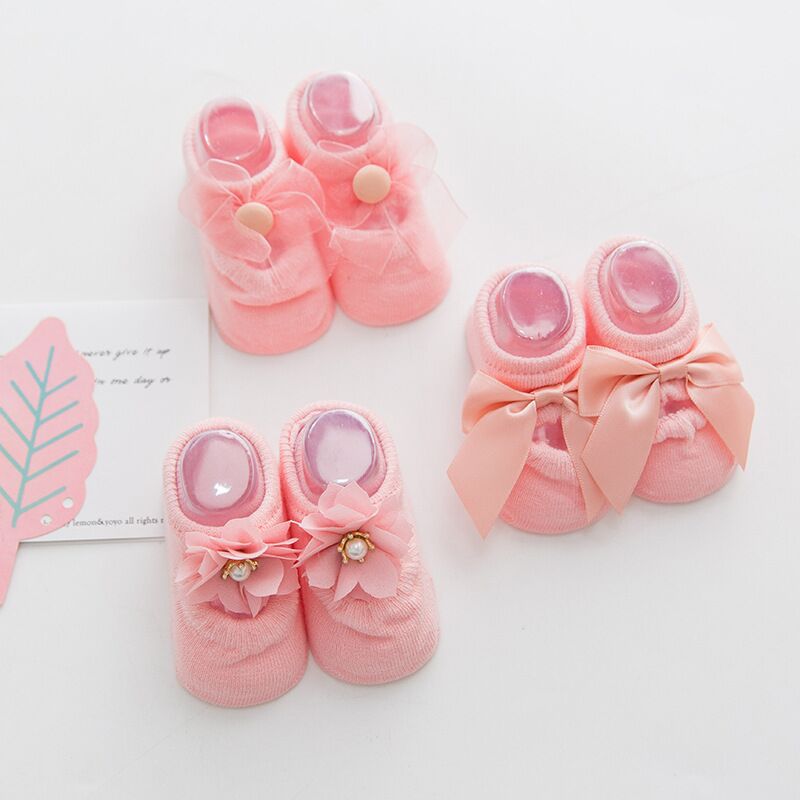 3-pack Pretty 3D Flower Bowknot Socks for Baby Girl