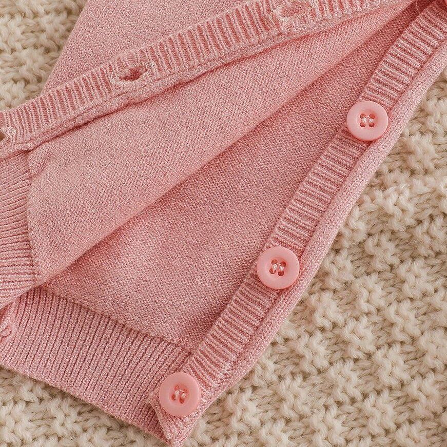Sweet Baby Girl Colorblock Long Sleeve Knit Jumpsuit