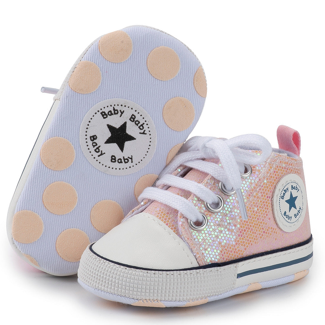 Lovely Allover Sequins Non-Slip Baby Shoes