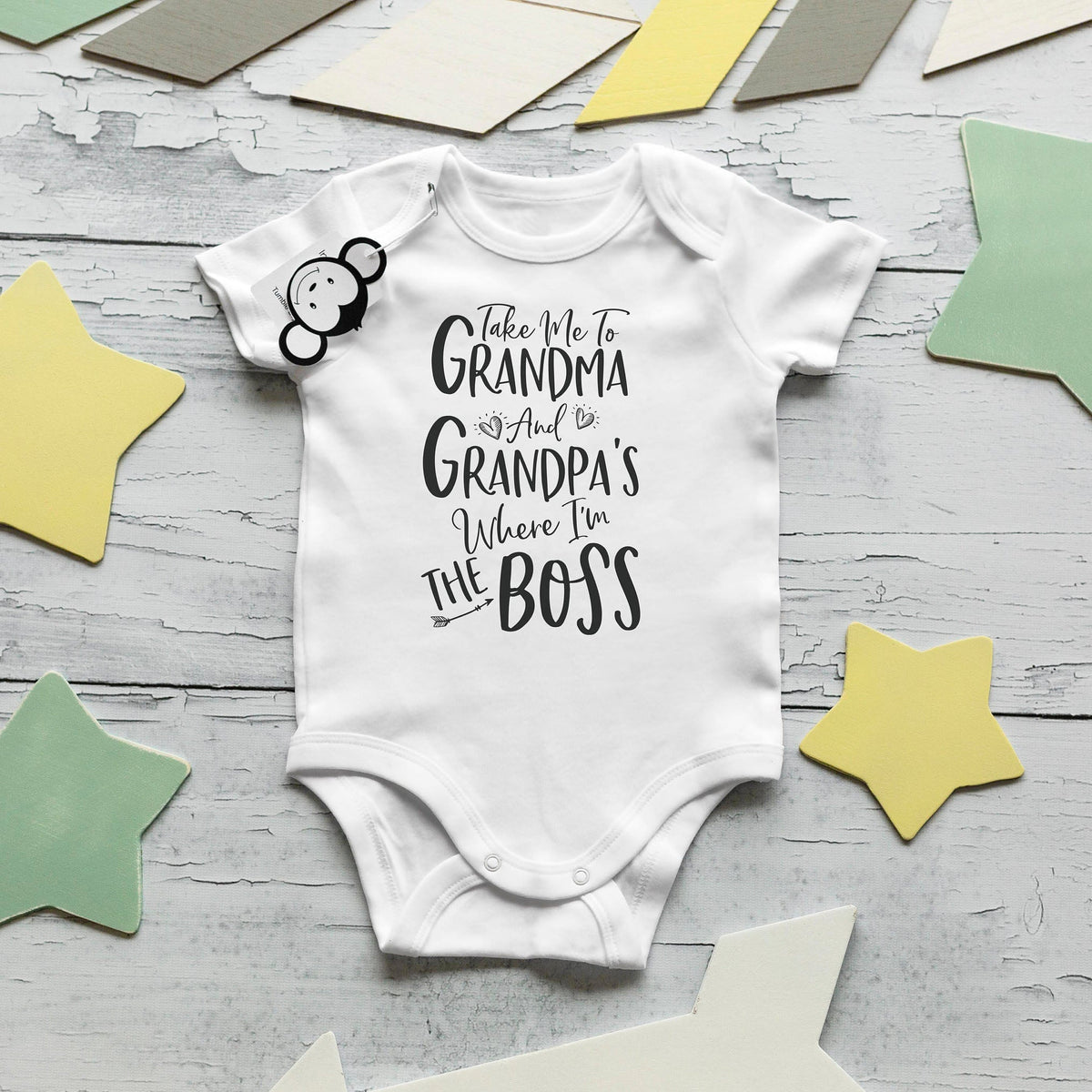 Take Me To Grandma And Grandpa's Where Letter Printed Baby Romper